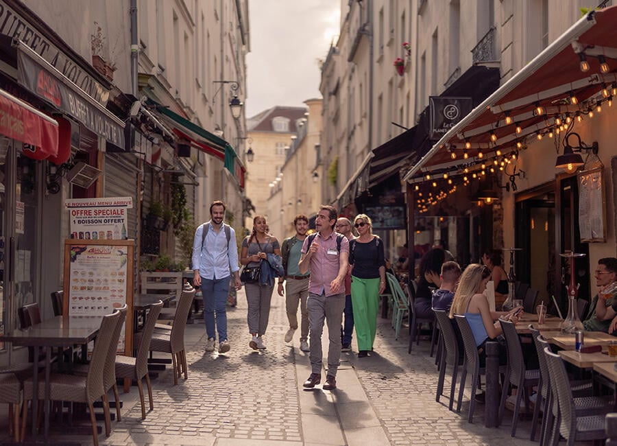 Walking down an ally in the Latin Quarter